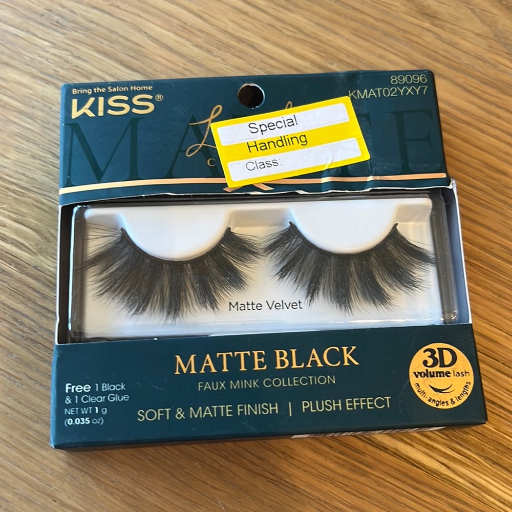 NWT! KISS Faux mink collection Matte Black! Never opened! Includes Glue.
